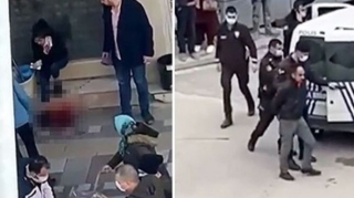 Ata yeniyetmə qızını küçənin ortasında bıçaqladı  - VİDEO