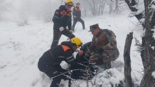 FHN qarlı havada axtarış-xilasetmə ilə bağlı təlim keçirib - FOTO 