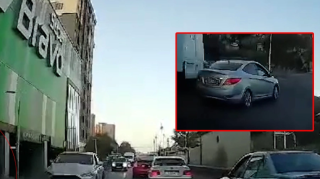 Грубейшее нарушение ПДД в Баку:  Hyundai Accent промчался по встречной полосе - ВИДЕО