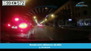 "Hyundai Santafe"nin sürücüsü yolda qəza şəraiti yaratdı  - VİDEO