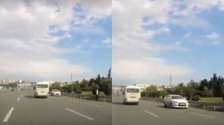Bakı-Sumqayıt yolunda sürücüdən kobud qayda pozuntusu - VİDEO 