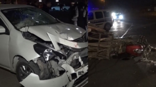 Naxçıvanda sərxoş motosikletçi qəza törədərək xəsarət alıb  - VİDEO