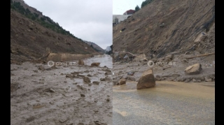 Badamdarda torpaq sürüşməsi oldu - FOTO
