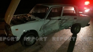 Kürdəmirdə ağır yol qəzası, xəsarət alan var  - FOTO