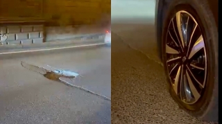 Bağırov körpüsünün altında təhlükə: Eyni çuxur 5 avtomobili ziyana saldı   - VİDEO