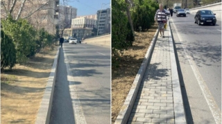 На участке одной из бакинских улиц впервые появился тротуар - ФОТО 