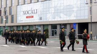 SOMDA-nın əməkdaşları Xocalı soyqırımı abidəsini ziyarət ediblər - FOTOLAR 