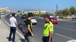 Yol polisi Səbaildə sürücü və piyadalara qarşı reyd keçirdi   - FOTO - VİDEO