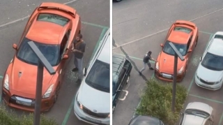 Naməlum şəxs balta ilə "Nissan"ı yararsız hala saldı - VİDEO 