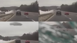 Maşının üzərinə yığılan qar qəzaya səbəb oldu - VİDEO