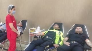 Baş Dövlət Yol Polisi İdarəsində qanvermə aksiyası keçirilib  - FOTO
