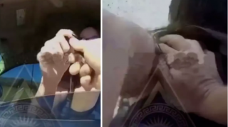 Qadın sürücü ona cərimə yazan polisə qələm atdı, görün necə saxlanıldı 