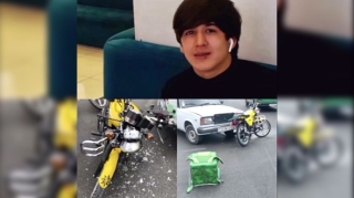 Faciəvi qəza:  Moto dəbilqə taxmayan kuryerin başı bədənindən qopdu  - VİDEO