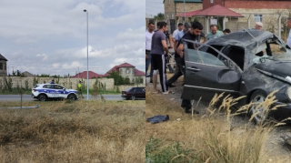 Qubada "Mercedes"  aşdı - FOTO 