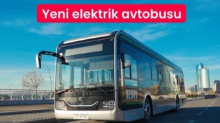Bakının marşrut xəttinə daha bir elektrik mühərrikli avtobus buraxılıb - VİDEO 