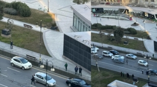 В центре Баку произошла цепная авария: столкнулись три автомобиля  - ФОТО