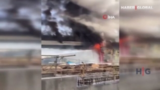 Daş kömürü ilə işləyən elektrik stansiyasında güclü yanğın  - VİDEO