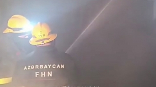 Binəqədidə hamamda yanğın oldu - VİDEO