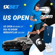 US Open`ə mərc edin və 1xBet`in ən yaxşı aksiyasında KIA Stinger qazanın! 
