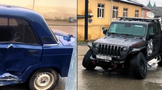 Qusarda “07” və "Jeep” toqquşub - VİDEO 