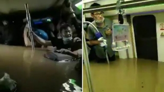 Çində metronu yenə su basdı  - VİDEO