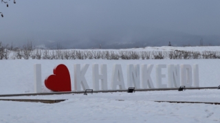 Xankəndidə yollar qardan təmizlənir - FOTO