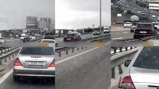 В Баку задержан водитель, выехавший на встречную полосу - ВИДЕО