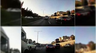 Məsafə saxlamayan “Mercedes”  baxın necə “Toyota”ya çırpıldı   - VİDEO