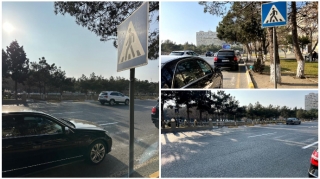 Sumqayıtda piyada zolağını rəngləmək əvəzinə başqa xətt çəkdilər - ŞİKAYƏT   - FOTO