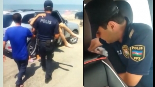 Yanğın zamanı xəsarət alan vətəndaşlara yardım edən Azərbaycan polisi   - VİDEO