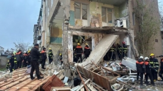 Sumqayıtda 2 nəfərin öldüyü partlayış baş verən binanın söküntüsünə başlanıldı 