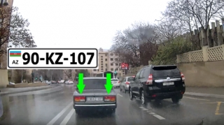 Stop işıqları yanmayan sürücü təhlükə yaratdı - 90-KZ-107 - VİDEO 