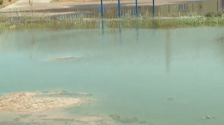 Prezidentin açılışını etdiyi məktəb çirkab suları içində  - VİDEO