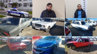 Gəncədə yol polisi 5 maşını duracağa qoydu - İki sürücü narkoman çıxdı  - FOTO 