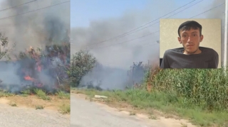 Lökbatanda yanğın törədən şəxs saxlanıldı - FOTO