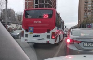 "Protiv" gedən avtobus sürücüsü cərimələndi - FOTO - YENİLƏNİB