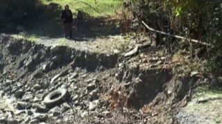 Zaqatalada sel yolu dağıtdı - bu kənd yolsuz qaldı  - VİDEO