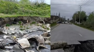 Xaçmaz yolunun bir hissəsi UÇUB:  Təmir nə vaxt başlayacaq? - FOTO - VİDEO 