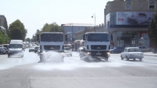 Gəncədə növbəti dəfə genişmiqyaslı dezinfeksiya  işləri aparılıb  - FOTO