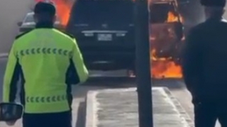 Bakıda “Prado” yanıb kül oldu - VİDEO