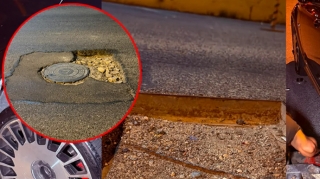 Bakıda çökən yol sürücüyə 800 manata başa gəldi - FOTO - VİDEO 