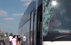 Bakı-İstanbul avtobusu Yevlaxda yük maşını ilə toqquşdu  - VİDEO