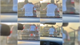 Bayker yolda “oyun çıxardı”: Tıxacda dava düşdü   - VİDEO