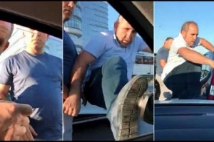 Küçədə OLAY: İki qardaş hamilə qadının maşınına hücum edib - VİDEO