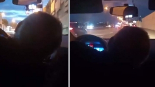 Bakıda taksi sürücüsünün təhlükəli hərəkətləri sərnişini qorxuya saldı - VİDEO 