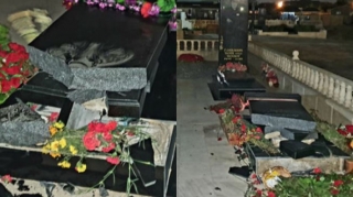 Güclü külək şəhid məzarlarını aşırdı: Qurumlar hərəkətə keçdi - FOTO 