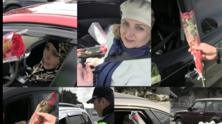 Yol polisi postlarında xanım sürücülərə sürpriz  - FOTO - VİDEO