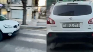 Keçiddən keçən piyadanı görməzdən gəlib  yoluna davam etdi   - VİDEO