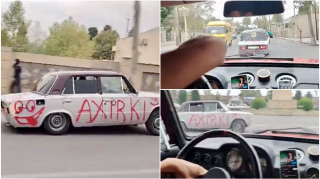 Polis Tərtərdə maşını "bəzəyib"  avtoxuliqanlıq edən sürücünü saxladı - FOTO - VİDEO