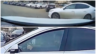 Dairədəki maşını görə-görə yol verməyən  sürücü qəza riski yaratdı  - VİDEO